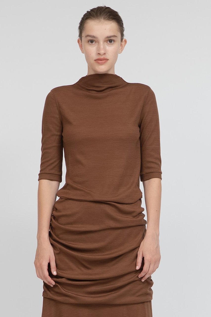 【イロット/IIROT】のハイゲージ ウールトップス 人気、トレンドファッション・服の通販 founy(ファニー) 　ファッション　Fashion　レディースファッション　Fashion for Women　トップス・カットソー　Cut & Sew Tops　シャツ・ブラウス・オフィスカジュアル　Elegant Blouses & Button-Ups　ロングTシャツ・Tシャツ　Longline T-Shirts & Tees　カットソー・ベーシックTシャツ　Cut-and-Sewn Tops / Stretch Tees & Basics　エレガント 上品　Elegant　ショート　Short, Short Length　シンプル　Simple, Minimal　スリーブ　Sleeve, Long Sleeve / Short Sleeve　ボトルネック　Bottle Neck, Mock Neck　A/W・秋冬　Autumn/Winter　other-6|ID: prp329100004689379 ipo3291000000036128642