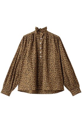 【エスゼット ブロックプリント/SZ Blockprints】 KALI TOP LEOPARD フリルスタンドカラーシャツ人気、トレンドファッション・服の通販 founy(ファニー) ファッション Fashion レディースファッション Fashion for Women トップス・カットソー Cut & Sew Tops シャツ・ブラウス・オフィスカジュアル Elegant Blouses & Button-Ups エレガント 上品 Elegant ギャザー Gathered, Ruffled スタンド Stand Collar, Upright Stand スリーブ Sleeve, Long Sleeve / Short Sleeve フリル Frill, Ruffle レオパード Leopard, Animal Print ロング Long, Long-Length 新作・新入荷 New Arrivals / New In |ID:prp329100004689381