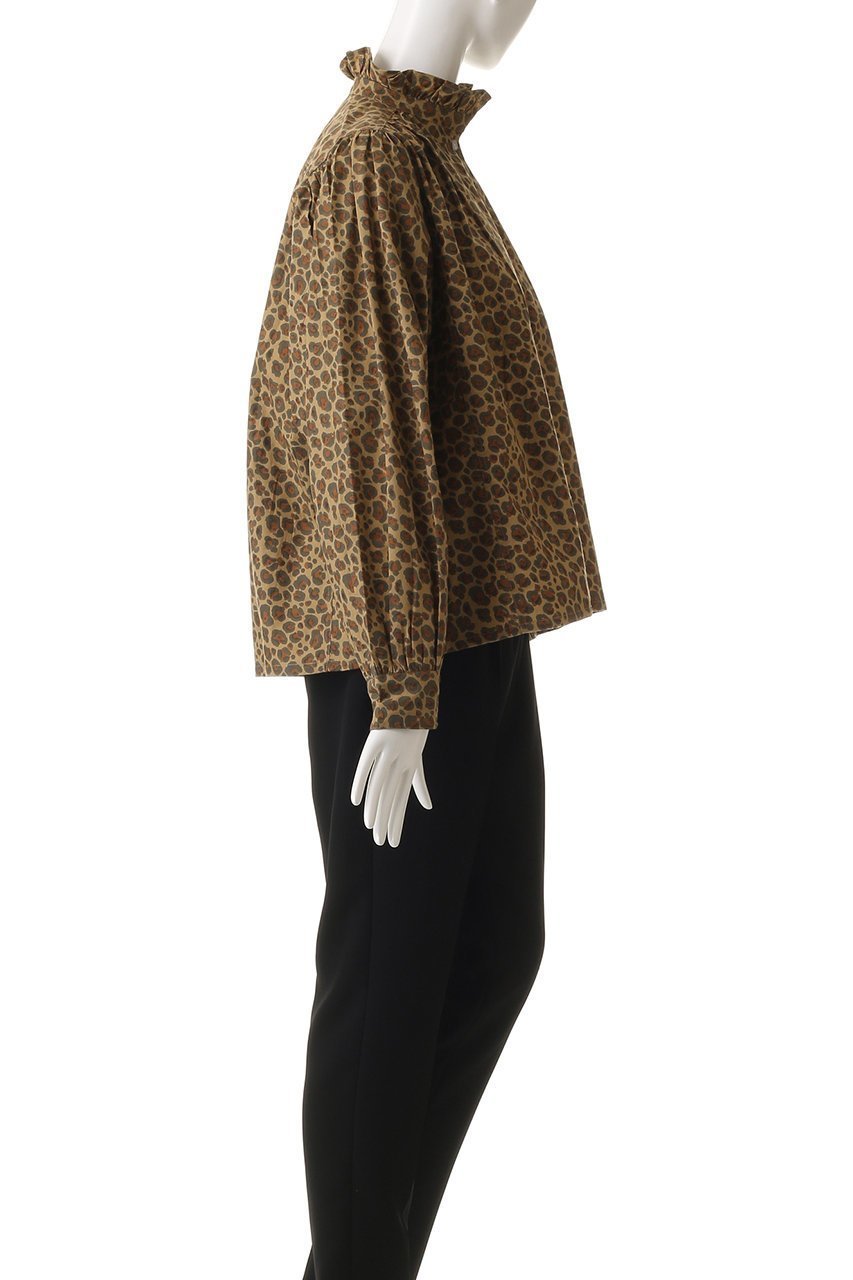 【エスゼット ブロックプリント/SZ Blockprints】のKALI TOP LEOPARD フリルスタンドカラーシャツ 人気、トレンドファッション・服の通販 founy(ファニー) 　ファッション　Fashion　レディースファッション　Fashion for Women　トップス・カットソー　Cut & Sew Tops　シャツ・ブラウス・オフィスカジュアル　Elegant Blouses & Button-Ups　エレガント 上品　Elegant　ギャザー　Gathered, Ruffled　スタンド　Stand Collar, Upright Stand　スリーブ　Sleeve, Long Sleeve / Short Sleeve　フリル　Frill, Ruffle　レオパード　Leopard, Animal Print　ロング　Long, Long-Length　新作・新入荷　New Arrivals / New In　other-3|ID: prp329100004689381 ipo3291000000033867179