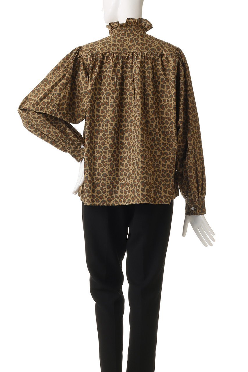 【エスゼット ブロックプリント/SZ Blockprints】のKALI TOP LEOPARD フリルスタンドカラーシャツ 人気、トレンドファッション・服の通販 founy(ファニー) 　ファッション　Fashion　レディースファッション　Fashion for Women　トップス・カットソー　Cut & Sew Tops　シャツ・ブラウス・オフィスカジュアル　Elegant Blouses & Button-Ups　エレガント 上品　Elegant　ギャザー　Gathered, Ruffled　スタンド　Stand Collar, Upright Stand　スリーブ　Sleeve, Long Sleeve / Short Sleeve　フリル　Frill, Ruffle　レオパード　Leopard, Animal Print　ロング　Long, Long-Length　新作・新入荷　New Arrivals / New In　other-4|ID: prp329100004689381 ipo3291000000033867181