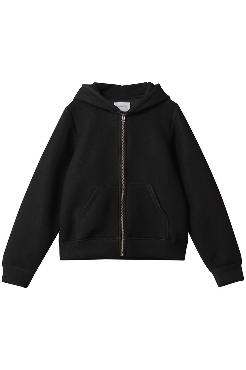 【ミディウミソリッド/MIDIUMISOLID】のsheer double-knit zip hoodie フーディー インテリア・キッズ・メンズ・レディースファッション・服の通販 founy(ファニー) 　ファッション　Fashion　レディースファッション　Fashion for Women　トップス・カットソー　Cut & Sew Tops　ニット　Knit Tops & Sweaters　シャツ・ブラウス・オフィスカジュアル　Elegant Blouses & Button-Ups　レディースパーカー・カジュアルフーディー　Casual Hoodies & Sweatshirts　ロングTシャツ・Tシャツ　Longline T-Shirts & Tees　スウェット・クルーネックトップス　Sweatshirts & Crewnecks / Relaxed Fit Sweat Tops　カットソー・ベーシックTシャツ　Cut-and-Sewn Tops / Stretch Tees & Basics　インナー　Innerwear　コンパクト　Compact, Small Size　シンプル　Simple, Minimal　ジャケット　Jacket, Outerwear　冬　Winter / This Winter　新作・新入荷　New Arrivals / New In　black|ID: prp329100004689391 ipo3291000000033867246