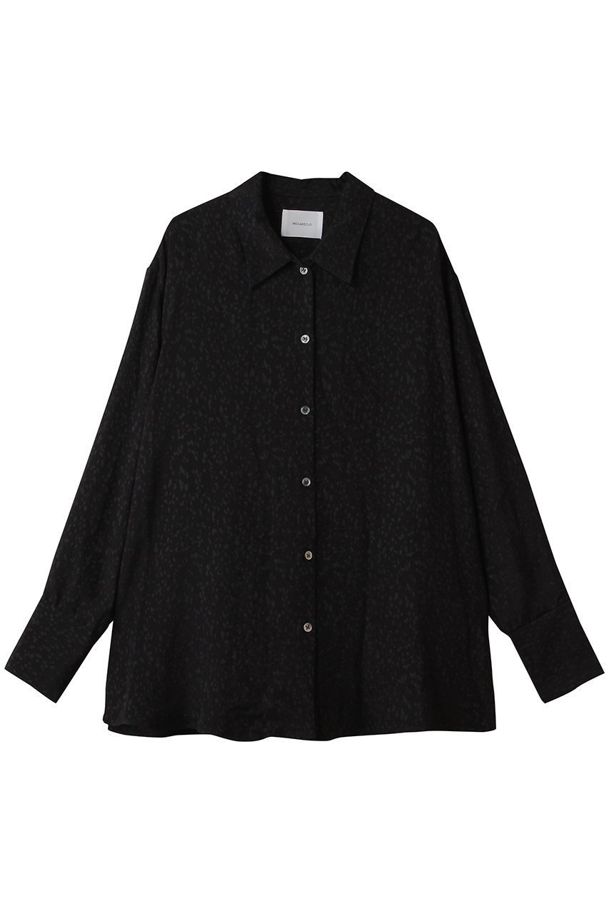 【ミディウミソリッド/MIDIUMISOLID】のrelax jacquard shirt シャツ インテリア・キッズ・メンズ・レディースファッション・服の通販 founy(ファニー) 　ファッション　Fashion　レディースファッション　Fashion for Women　トップス・カットソー　Cut & Sew Tops　シャツ・ブラウス・オフィスカジュアル　Elegant Blouses & Button-Ups　おすすめ　Recommended / Our Picks　カフス　Cuff Design　ジャカード／ジャガード　Jacquard, Woven Pattern　スリーブ　Sleeve, Long Sleeve / Short Sleeve　セットアップ　Set-Up, Coordinated Outfit　ドレープ　Drape, Draping Fabric　レオパード　Leopard, Animal Print　ロング　Long, Long-Length　ワイド　Wide, Wide Fit　新作・新入荷　New Arrivals / New In　長袖　Long Sleeve, Full Sleeve　black|ID: prp329100004689392 ipo3291000000033867257