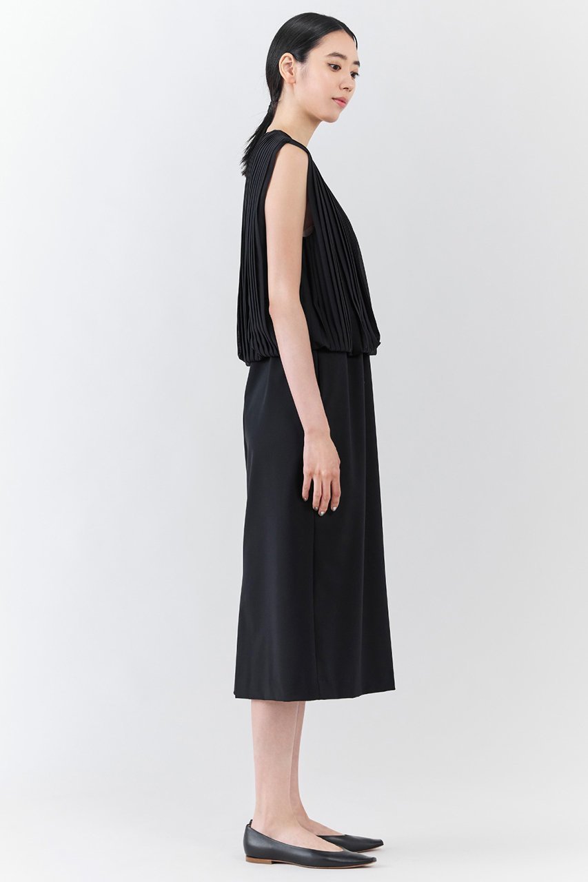 【エステータ/esteta】のウールトロドライストレッチ プリーツコンビ ワンピース 人気、トレンドファッション・服の通販 founy(ファニー) 　ファッション　Fashion　レディースファッション　Fashion for Women　ワンピース　Dresses　チュニック　Tunic Tops & Dresses　オケージョン　Occasion Wear　コンビ　Combo, Combination Style　チュニック　Tunic, Long Top　ドッキング　Docking, Mixed Material　プリーツ　Pleats, Pleated　ロング　Long, Long-Length　エレガント 上品　Elegant　other-6|ID: prp329100004689403 ipo3291000000035840954