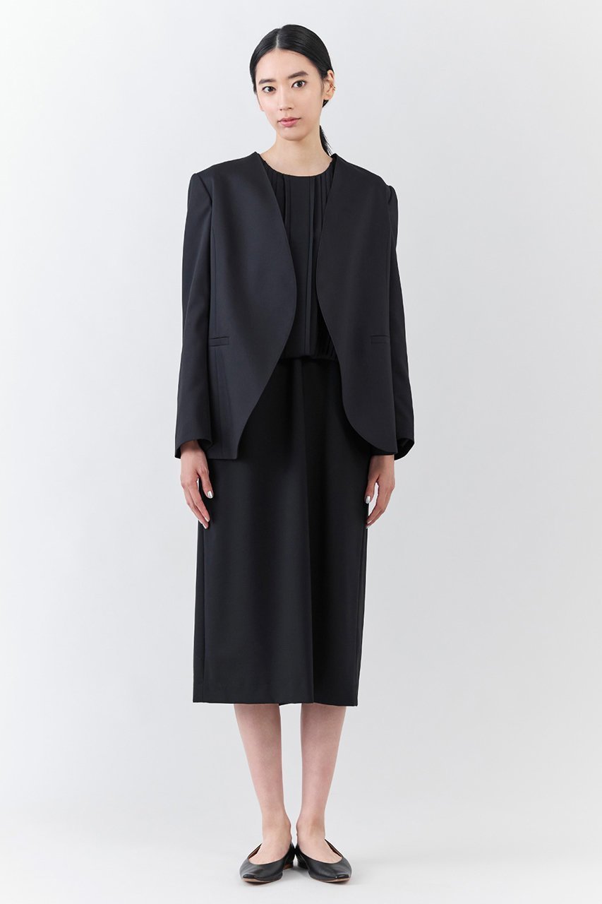 【エステータ/esteta】のウールトロドライストレッチ プリーツコンビ ワンピース 人気、トレンドファッション・服の通販 founy(ファニー) 　ファッション　Fashion　レディースファッション　Fashion for Women　ワンピース　Dresses　チュニック　Tunic Tops & Dresses　オケージョン　Occasion Wear　コンビ　Combo, Combination Style　チュニック　Tunic, Long Top　ドッキング　Docking, Mixed Material　プリーツ　Pleats, Pleated　ロング　Long, Long-Length　エレガント 上品　Elegant　other-7|ID: prp329100004689403 ipo3291000000035840956