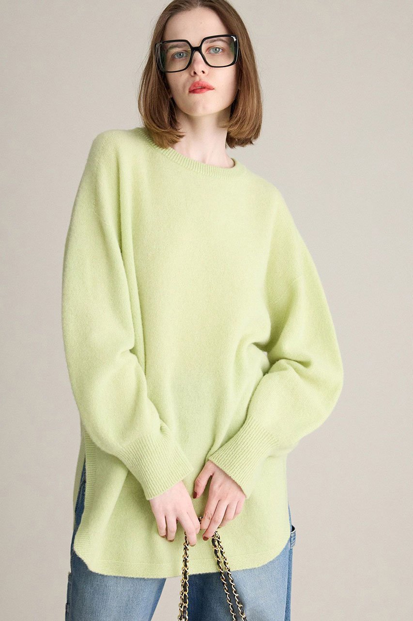 【ブリル/BRILL】のラムウールラウンドヘムプルオーバー インテリア・キッズ・メンズ・レディースファッション・服の通販 founy(ファニー) 　ファッション　Fashion　レディースファッション　Fashion for Women　トップス・カットソー　Cut & Sew Tops　ニット　Knit Tops & Sweaters　カジュアルプルオーバー・ニットトップス　Pullovers & Knit Tops / Casual Pullovers　おすすめ　Recommended / Our Picks　スリット　Slit, Slit Detail　セットアップ　Set-Up, Coordinated Outfit　パターン　Pattern, Design Print　ホールガーメント　WholeGarment, Seamless Knit　ボトム　Bottoms, Lower Wear　ミニスカート　Mini Skirt, Short Skirt　ロング　Long, Long-Length　新作・新入荷　New Arrivals / New In　ライトグリーン|ID: prp329100004689410 ipo3291000000033867368