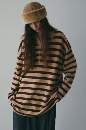 【エトレトウキョウ/ETRE TOKYO】 マルチボーダーニットポロ人気、トレンドファッション・服の通販 founy(ファニー) ファッション Fashion レディースファッション Fashion for Women トップス・カットソー Cut & Sew Tops ニット Knit Tops & Sweaters カジュアルプルオーバー・ニットトップス Pullovers & Knit Tops / Casual Pullovers ジャカード／ジャガード Jacquard, Woven Pattern デニム Denim, Jeans Material バランス Balance, Style Balance フィット Fit, Slim Fit ボーダー Border, Stripe ミックス Mix, Mixed Style おすすめ Recommended / Our Picks 新作・新入荷 New Arrivals / New In |ID:prp329100004689435