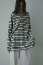 【エトレトウキョウ/ETRE TOKYO】のマルチボーダーニットポロ 人気、トレンドファッション・服の通販 founy(ファニー) ファッション Fashion レディースファッション Fashion for Women トップス・カットソー Cut & Sew Tops ニット Knit Tops & Sweaters カジュアルプルオーバー・ニットトップス Pullovers & Knit Tops / Casual Pullovers ジャカード／ジャガード Jacquard, Woven Pattern デニム Denim, Jeans Material バランス Balance, Style Balance フィット Fit, Slim Fit ボーダー Border, Stripe ミックス Mix, Mixed Style おすすめ Recommended / Our Picks 新作・新入荷 New Arrivals / New In thumbnail グレー|ID: prp329100004689435 ipo3291000000033867583