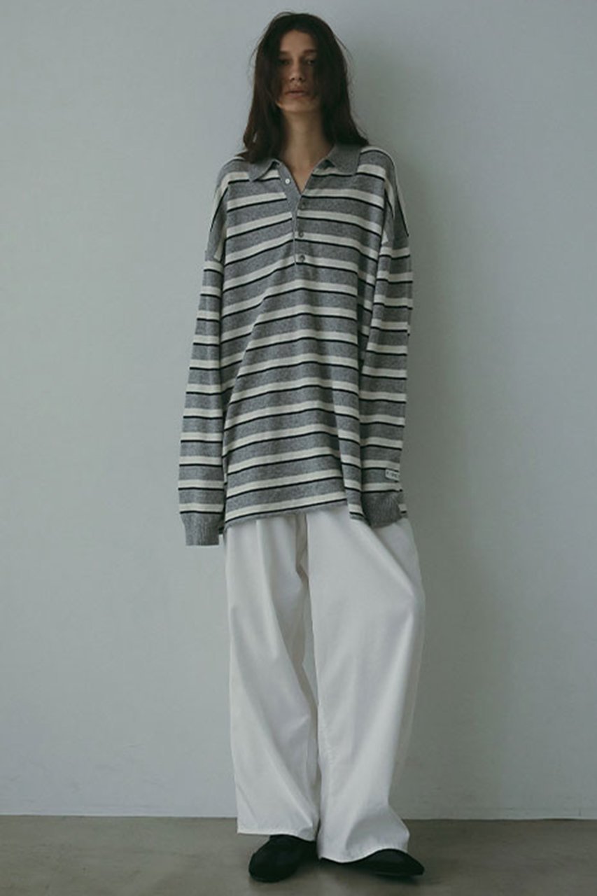 【エトレトウキョウ/ETRE TOKYO】のマルチボーダーニットポロ 人気、トレンドファッション・服の通販 founy(ファニー) 　ファッション　Fashion　レディースファッション　Fashion for Women　トップス・カットソー　Cut & Sew Tops　ニット　Knit Tops & Sweaters　カジュアルプルオーバー・ニットトップス　Pullovers & Knit Tops / Casual Pullovers　ジャカード／ジャガード　Jacquard, Woven Pattern　デニム　Denim, Jeans Material　バランス　Balance, Style Balance　フィット　Fit, Slim Fit　ボーダー　Border, Stripe　ミックス　Mix, Mixed Style　おすすめ　Recommended / Our Picks　新作・新入荷　New Arrivals / New In　other-5|ID: prp329100004689435 ipo3291000000033867590
