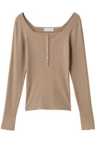 【ガリャルダガランテ/GALLARDAGALANTE】のスクエアヘンリーネックニット ベージュ|ID:prp329100004689447