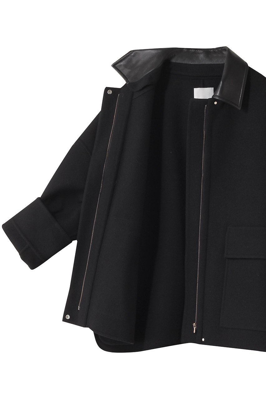 【エブール/ebure】のジロンラムメルトン ショートブルゾン 人気、トレンドファッション・服の通販 founy(ファニー) 　ファッション　Fashion　レディースファッション　Fashion for Women　アウター　Coat / Outerwear Collection　レディースジャケット・軽アウター　Jackets　ブルゾンジャケット・スポーティアウター　Blouson Jackets　なめらか　Smooth, Silky Texture　ショルダー　Shoulder, Shoulder Strap　ショート　Short, Short Length　シンプル　Simple, Minimal　ジャケット　Jacket, Outerwear　スリット　Slit, Slit Detail　ドロップ　Drop Shoulder, Dropped Style　パターン　Pattern, Design Print　パッチ　Patch, Appliqué　フラップ　Flap, Flap Pocket　ブルゾン　Blouson, Bomber Jacket　ポケット　Pocket, Pocket Detail　新作・新入荷　New Arrivals / New In　other-6|ID: prp329100004689454 ipo3291000000033867753