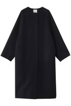 【エブール/ebure】のリュクスシャルムビーバー ノーカラーロングコート ネイビー|ID:prp329100004689456