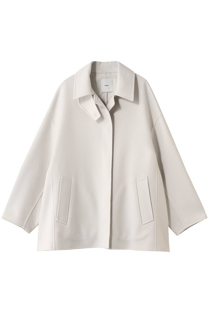 【エブール/ebure】のリュクスシャルムビーバー ステンカラーショートコート インテリア・キッズ・メンズ・レディースファッション・服の通販 founy(ファニー) https://founy.com/ ファッション Fashion レディースファッション Fashion for Women アウター Coat / Outerwear Collection コート・ロングコート・ピーコート Long Coats, Peacoats & More カフス Cuff Design ショート Short, Short Length フォルム Silhouette, Form |ID: prp329100004689458 ipo3291000000035948300