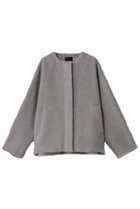【エブール/ebure】のアルパカシャギー ノーカラーショートコート グレージュ|ID:prp329100004689465