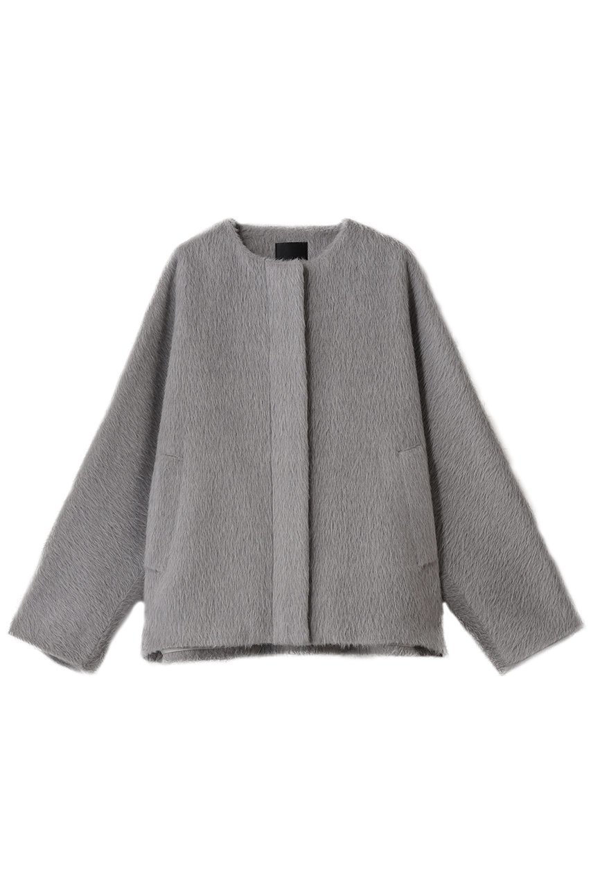 【エブール/ebure】のアルパカシャギー ノーカラーショートコート インテリア・キッズ・メンズ・レディースファッション・服の通販 founy(ファニー) 　ファッション　Fashion　レディースファッション　Fashion for Women　アウター　Coat / Outerwear Collection　コート・ロングコート・ピーコート　Long Coats, Peacoats & More　ショート　Short, Short Length　フォルム　Silhouette, Form　ブルゾン　Blouson, Bomber Jacket　新作・新入荷　New Arrivals / New In　グレージュ|ID: prp329100004689465 ipo3291000000033867840