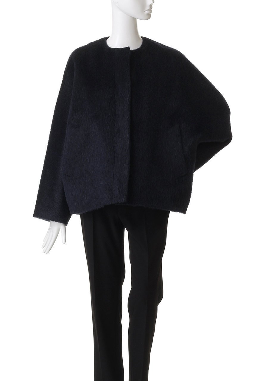 【エブール/ebure】のアルパカシャギー ノーカラーショートコート 人気、トレンドファッション・服の通販 founy(ファニー) 　ファッション　Fashion　レディースファッション　Fashion for Women　アウター　Coat / Outerwear Collection　コート・ロングコート・ピーコート　Long Coats, Peacoats & More　ショート　Short, Short Length　フォルム　Silhouette, Form　ブルゾン　Blouson, Bomber Jacket　other-2|ID: prp329100004689465 ipo3291000000035986571