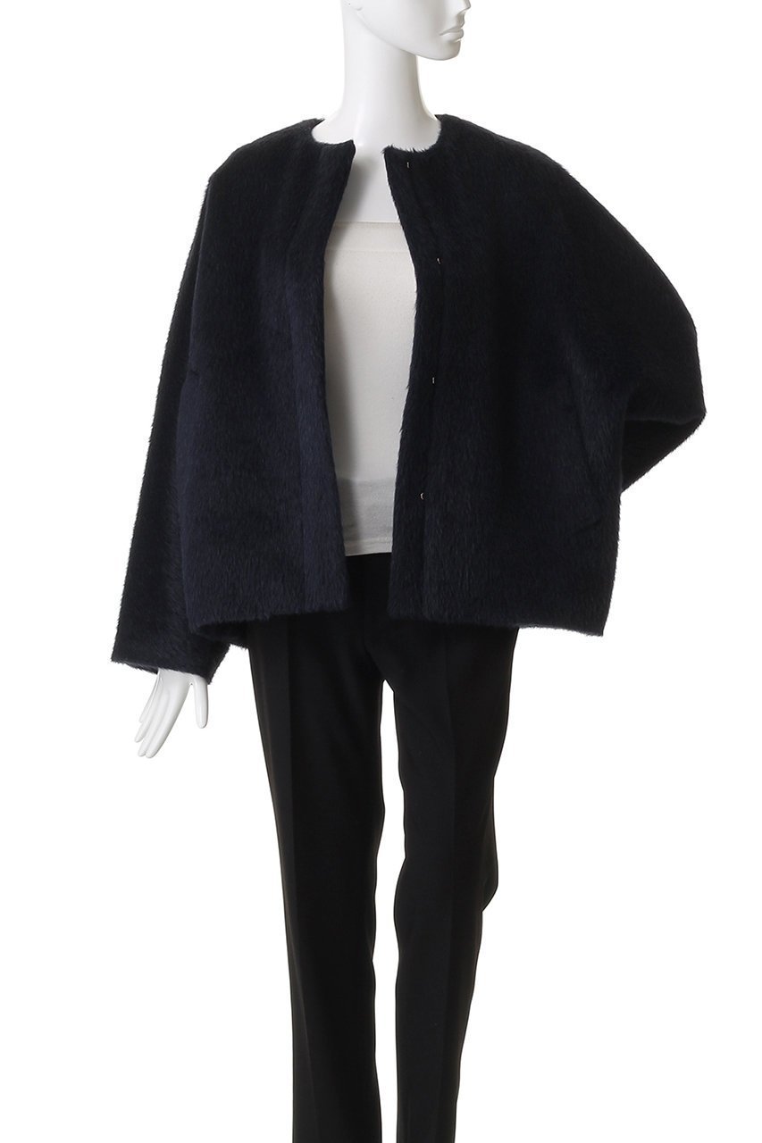 【エブール/ebure】のアルパカシャギー ノーカラーショートコート 人気、トレンドファッション・服の通販 founy(ファニー) 　ファッション　Fashion　レディースファッション　Fashion for Women　アウター　Coat / Outerwear Collection　コート・ロングコート・ピーコート　Long Coats, Peacoats & More　ショート　Short, Short Length　フォルム　Silhouette, Form　ブルゾン　Blouson, Bomber Jacket　other-7|ID: prp329100004689465 ipo3291000000035986576