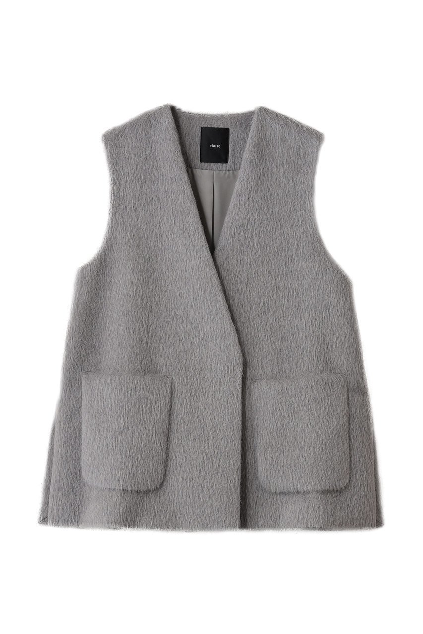 【エブール/ebure】のアルパカシャギー ジレ インテリア・キッズ・メンズ・レディースファッション・服の通販 founy(ファニー) 　ファッション　Fashion　レディースファッション　Fashion for Women　アウター　Coat / Outerwear Collection　レディースジャケット・軽アウター　Jackets　ジャケット　Jacket, Outerwear　スリット　Slit, Slit Detail　パッチ　Patch, Appliqué　ベスト　Vest, Waistcoat　ポケット　Pocket, Pocket Detail　今季　This Season, Current Season　新作・新入荷　New Arrivals / New In　グレージュ|ID: prp329100004689466 ipo3291000000033867851