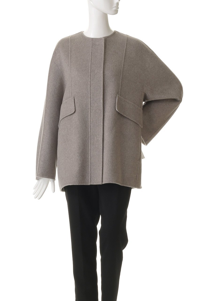 【エブール/ebure】のカシミアリバー ノーカラーショートコート 人気、トレンドファッション・服の通販 founy(ファニー) 　ファッション　Fashion　レディースファッション　Fashion for Women　アウター　Coat / Outerwear Collection　コート・ロングコート・ピーコート　Long Coats, Peacoats & More　ショート　Short, Short Length　フォルム　Silhouette, Form　新作・新入荷　New Arrivals / New In　other-2|ID: prp329100004689469 ipo3291000000033867883