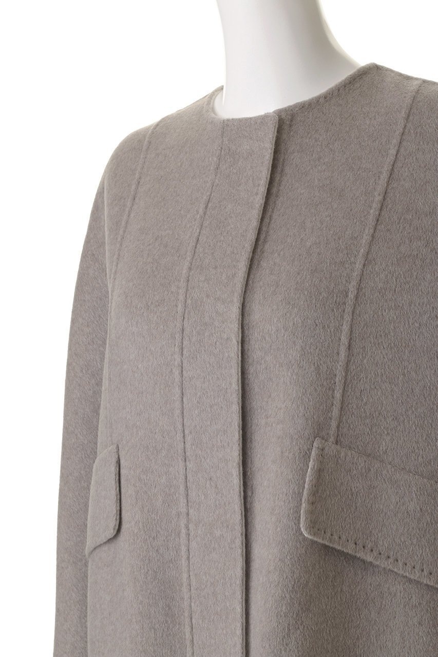 【エブール/ebure】のカシミアリバー ノーカラーショートコート 人気、トレンドファッション・服の通販 founy(ファニー) 　ファッション　Fashion　レディースファッション　Fashion for Women　アウター　Coat / Outerwear Collection　コート・ロングコート・ピーコート　Long Coats, Peacoats & More　ショート　Short, Short Length　フォルム　Silhouette, Form　新作・新入荷　New Arrivals / New In　other-5|ID: prp329100004689469 ipo3291000000033867889