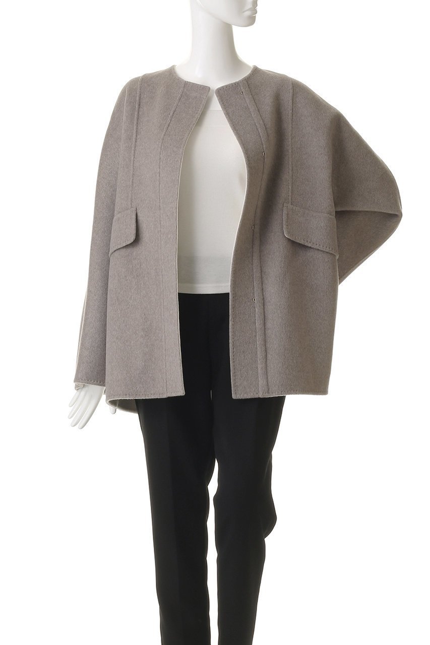 【エブール/ebure】のカシミアリバー ノーカラーショートコート 人気、トレンドファッション・服の通販 founy(ファニー) 　ファッション　Fashion　レディースファッション　Fashion for Women　アウター　Coat / Outerwear Collection　コート・ロングコート・ピーコート　Long Coats, Peacoats & More　ショート　Short, Short Length　フォルム　Silhouette, Form　新作・新入荷　New Arrivals / New In　other-7|ID: prp329100004689469 ipo3291000000033867893