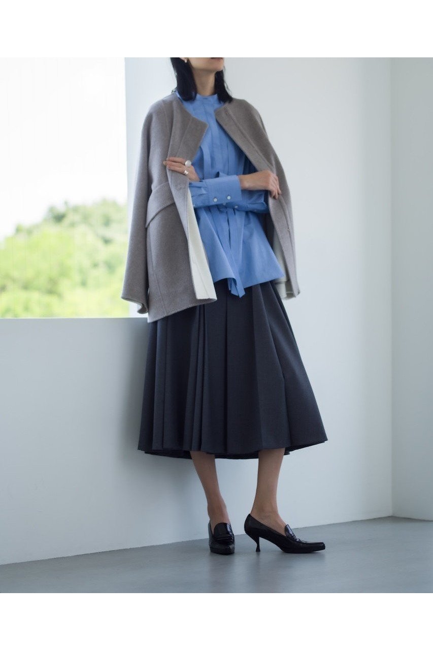 【エブール/ebure】のカシミアリバー ノーカラーショートコート 人気、トレンドファッション・服の通販 founy(ファニー) 　ファッション　Fashion　レディースファッション　Fashion for Women　アウター　Coat / Outerwear Collection　コート・ロングコート・ピーコート　Long Coats, Peacoats & More　ショート　Short, Short Length　フォルム　Silhouette, Form　新作・新入荷　New Arrivals / New In　other-8|ID: prp329100004689469 ipo3291000000033867895