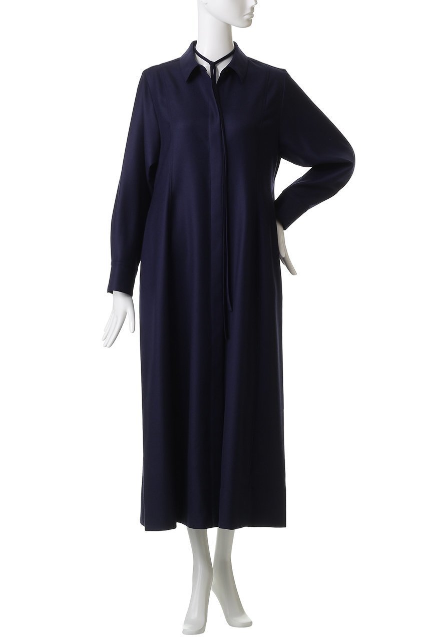 【エブール/ebure】のウールサキソニー リボンタイワンピース 人気、トレンドファッション・服の通販 founy(ファニー) 　ファッション　Fashion　レディースファッション　Fashion for Women　ワンピース　Dresses　チュニック　Tunic Tops & Dresses　おすすめ　Recommended / Our Picks　クラシック　Classic, Timeless Style　チェーン　Chain, Chain Strap　チュニック　Tunic, Long Top　ネックレス　Necklace, Pendant Necklace　パール　Pearl, Pearl Accent　リボン　Ribbon, Bow　新作・新入荷　New Arrivals / New In　羽織　Haori, Light Jacket　other-2|ID: prp329100004689474 ipo3291000000033867919