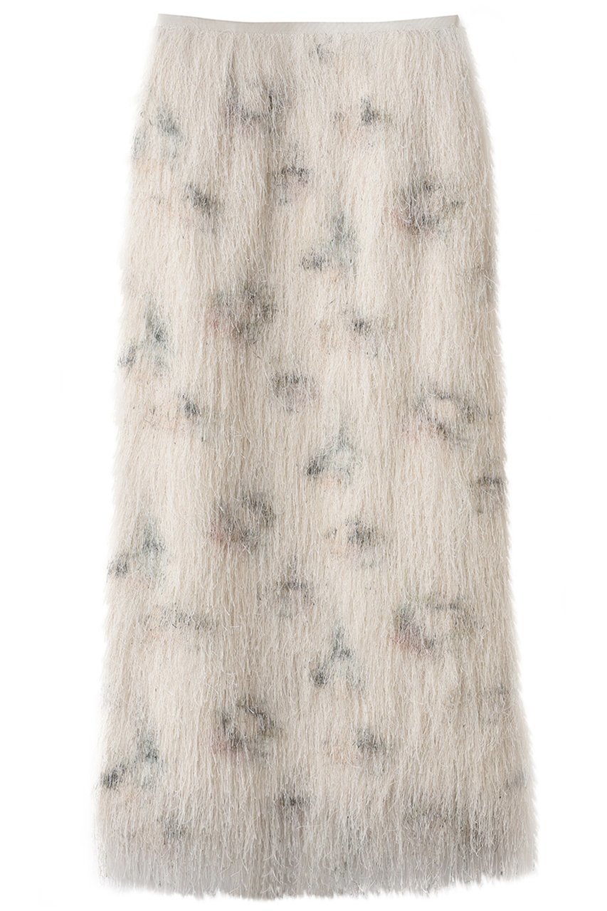 【エブール/ebure】のフラワープリントフェザー タイトスカート インテリア・キッズ・メンズ・レディースファッション・服の通販 founy(ファニー) 　ファッション　Fashion　レディースファッション　Fashion for Women　スカート　Skirts　おすすめ　Recommended / Our Picks　シンプル　Simple, Minimal　タイトスカート　Pencil Skirt, Tight Skirt　フェザー　Feather, Feather Detail　プリント　Print, Printed Pattern　マニッシュ　Mannish, Boyish　アイボリー|ID: prp329100004689479 ipo3291000000035695204