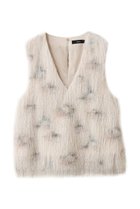 【エブール/ebure】のフラワープリントフェザー 深Vネックブラウス アイボリー|ID: prp329100004689481 ipo3291000000036204408