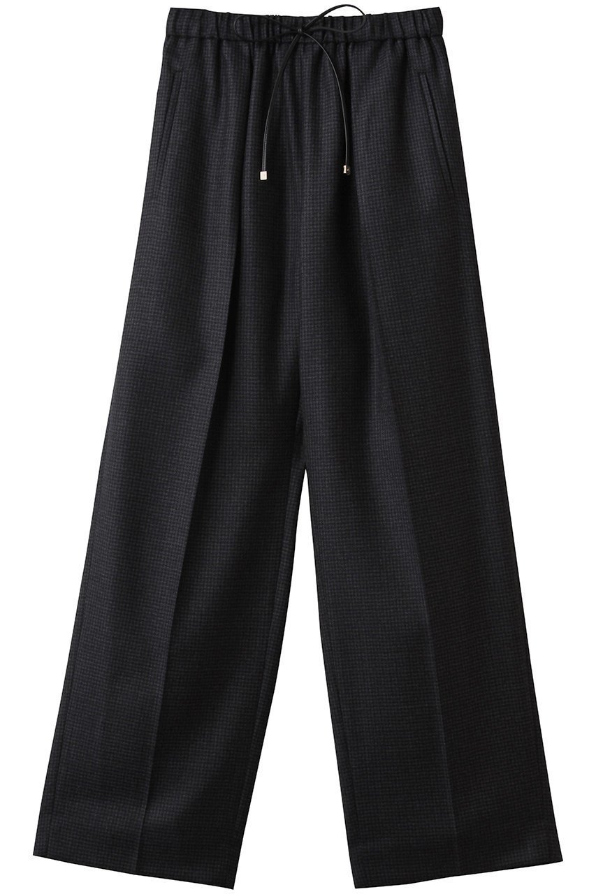 【エブール/ebure】のハウンドトゥース ドロストパンツ インテリア・キッズ・メンズ・レディースファッション・服の通販 founy(ファニー) 　ファッション　Fashion　レディースファッション　Fashion for Women　パンツ　Pants & Trousers　おすすめ　Recommended / Our Picks　イタリア　Italy　ツイード　Twill, Twill Weave　ハウンドトゥース　Houndstooth, Dogtooth Check　メタル　Metal, Metal Parts　グレー|ID: prp329100004689484 ipo3291000000033867995