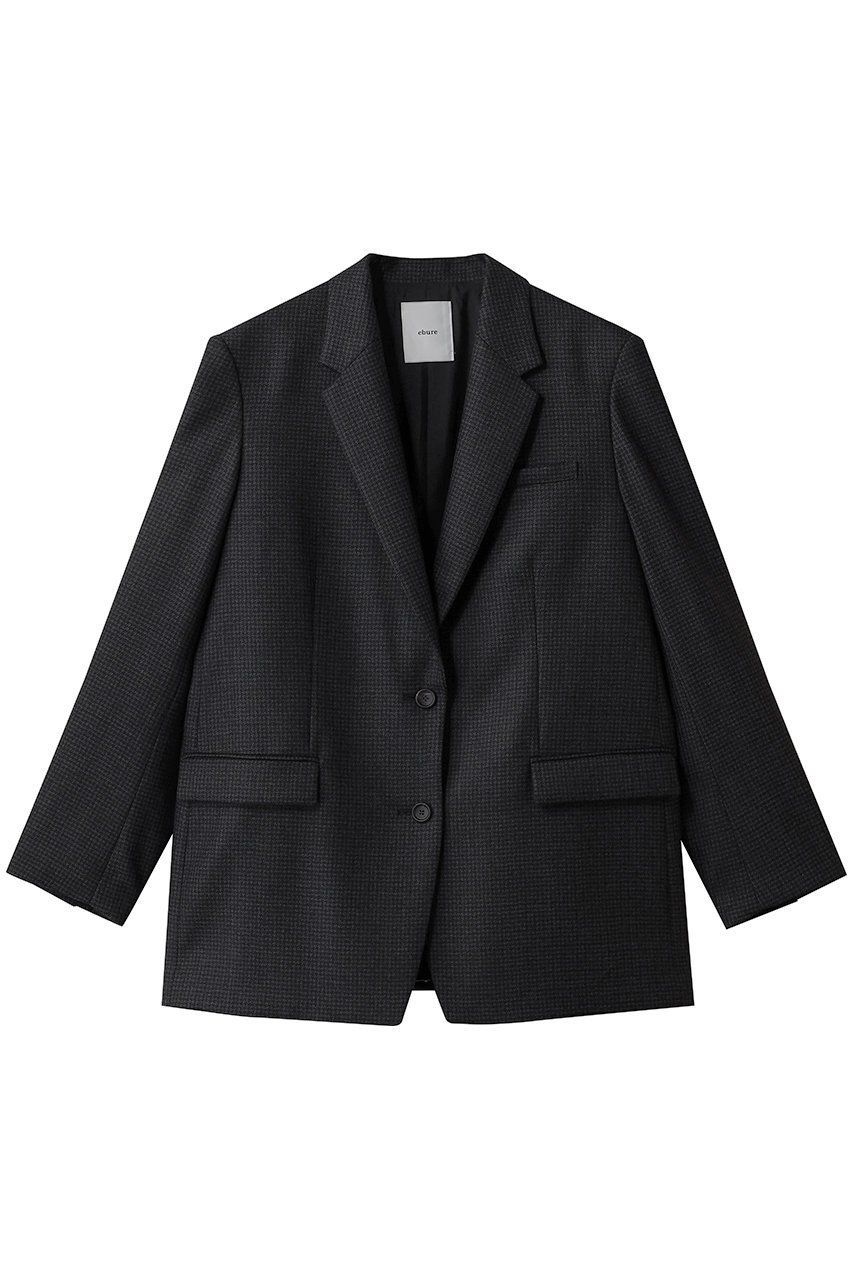 【エブール/ebure】のハウンドトゥース 2釦シングルジャケット インテリア・キッズ・メンズ・レディースファッション・服の通販 founy(ファニー) 　ファッション　Fashion　レディースファッション　Fashion for Women　アウター　Coat / Outerwear Collection　レディースジャケット・軽アウター　Jackets　イタリア　Italy　ジャケット　Jacket, Outerwear　ツイード　Twill, Twill Weave　ハウンドトゥース　Houndstooth, Dogtooth Check　ブローチ　Brooch, Pin Brooch　新作・新入荷　New Arrivals / New In　グレー|ID: prp329100004689485 ipo3291000000033868003