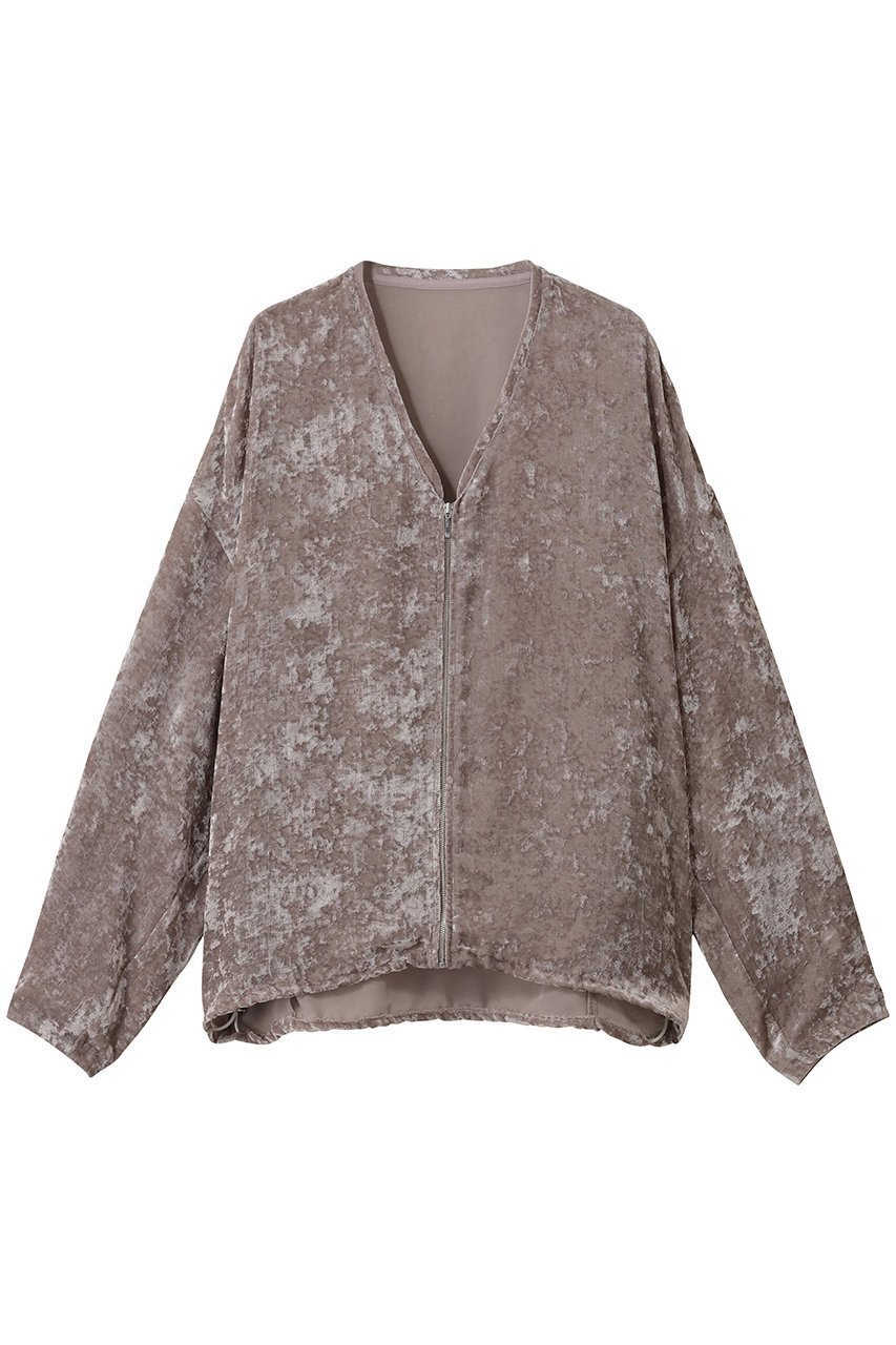 【スタニングルアー/STUNNING LURE】のシアーベルベットブルゾン インテリア・キッズ・メンズ・レディースファッション・服の通販 founy(ファニー) 　ファッション　Fashion　レディースファッション　Fashion for Women　アウター　Coat / Outerwear Collection　レディースジャケット・軽アウター　Jackets　ブルゾンジャケット・スポーティアウター　Blouson Jackets　クラッシュ　Distressed, Crashed Style　ジャケット　Jacket, Outerwear　デコルテ　Décolleté, Neckline　バランス　Balance, Style Balance　ブルゾン　Blouson, Bomber Jacket　秋　Autumn　グレーベージュ|ID: prp329100004689490 ipo3291000000035415976