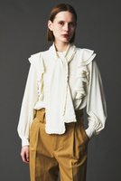 【オブリオ/AUBRIOT】のラッフルボウブラウス 人気、トレンドファッション・服の通販 founy(ファニー) ファッション Fashion レディースファッション Fashion for Women トップス・カットソー Cut & Sew Tops シャツ・ブラウス・オフィスカジュアル Elegant Blouses & Button-Ups ストレッチ Stretch, Stretchy Fabric スリーブ Sleeve, Long Sleeve / Short Sleeve ペーパー Paper, Kraft Paper リボン Ribbon, Bow ロマンティック Romantic, Feminine Style ロング Long, Long-Length 新作・新入荷 New Arrivals / New In |ID:prp329100004689502
