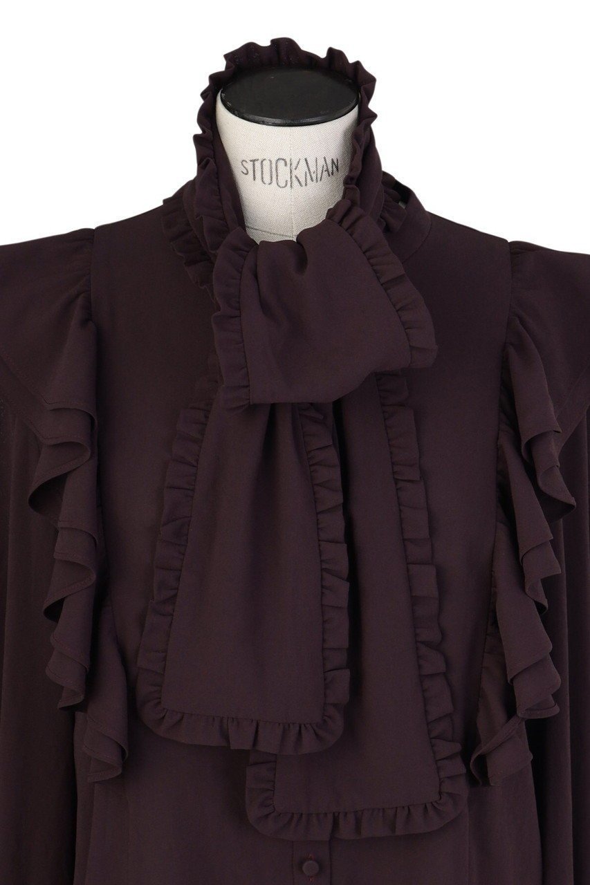 【オブリオ/AUBRIOT】のラッフルボウブラウス 人気、トレンドファッション・服の通販 founy(ファニー) 　ファッション　Fashion　レディースファッション　Fashion for Women　トップス・カットソー　Cut & Sew Tops　シャツ・ブラウス・オフィスカジュアル　Elegant Blouses & Button-Ups　ストレッチ　Stretch, Stretchy Fabric　スリーブ　Sleeve, Long Sleeve / Short Sleeve　ペーパー　Paper, Kraft Paper　リボン　Ribbon, Bow　ロマンティック　Romantic, Feminine Style　ロング　Long, Long-Length　新作・新入荷　New Arrivals / New In　other-4|ID: prp329100004689502 ipo3291000000033868136