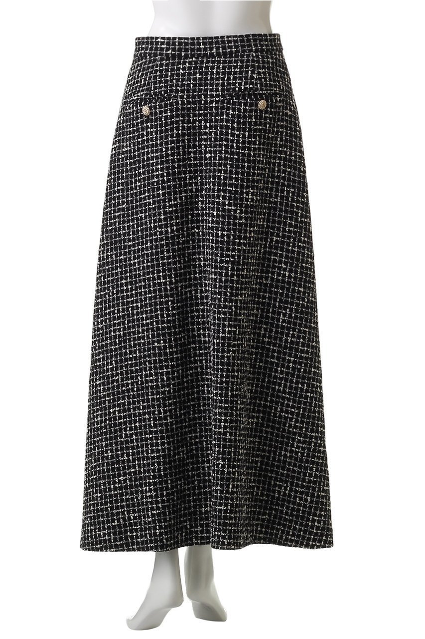 【エムダブリュー/MW】のMONOTONE チェック ツイード ロングスカート 人気、トレンドファッション・服の通販 founy(ファニー) 　ファッション　Fashion　レディースファッション　Fashion for Women　スカート　Skirts　ロングスカート　Long Skirts / Maxi & Midi Skirts　シンプル　Simple, Minimal　チェック　Check, Plaid, Tartan　ツイード　Twill, Twill Weave　バランス　Balance, Style Balance　モノトーン　Monotone, Black and White　ラグジュアリー　Luxury, Elegant　ロング　Long, Long-Length　エレガント 上品　Elegant　新作・新入荷　New Arrivals / New In　other-4|ID: prp329100004689508 ipo3291000000033868191