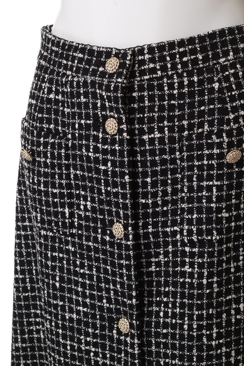【エムダブリュー/MW】のMONOTONE チェック ツイード スカート 人気、トレンドファッション・服の通販 founy(ファニー) 　ファッション　Fashion　レディースファッション　Fashion for Women　スカート　Skirts　ワンピース　Dresses　おすすめ　Recommended / Our Picks　オケージョン　Occasion Wear　セレモニー　Ceremony　チェック　Check, Plaid, Tartan　チュニック　Tunic, Long Top　ツイード　Twill, Twill Weave　バランス　Balance, Style Balance　フロント　Front, Front Design　モノトーン　Monotone, Black and White　ラグジュアリー　Luxury, Elegant　ロング　Long, Long-Length　新作・新入荷　New Arrivals / New In　other-5|ID: prp329100004689509 ipo3291000000033868201