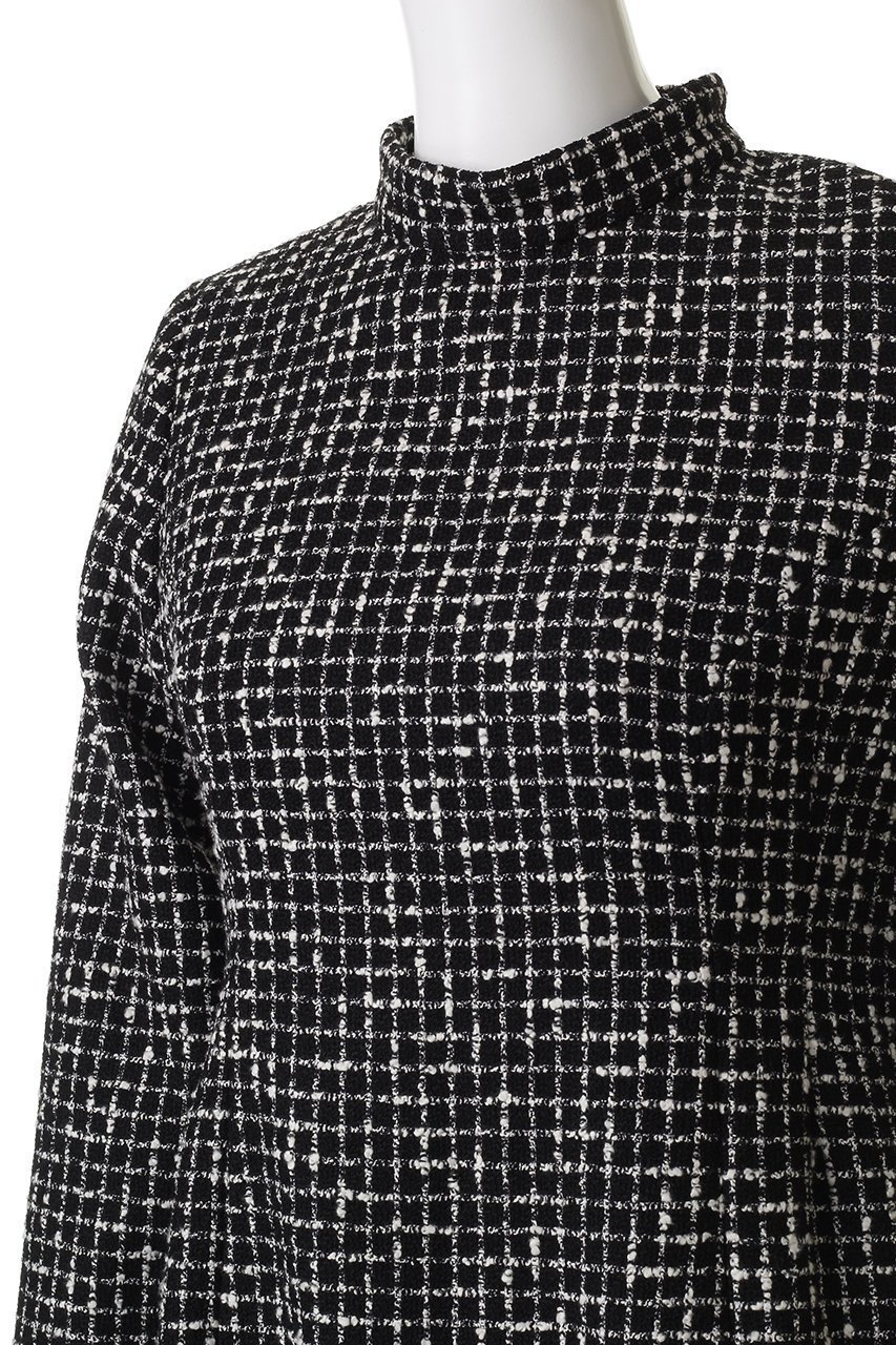 【エムダブリュー/MW】のMONOTONE チェック ツイード スタンドカラー フレア ドレス 人気、トレンドファッション・服の通販 founy(ファニー) 　ファッション　Fashion　レディースファッション　Fashion for Women　ワンピース　Dresses　フォーマル・パーティードレス・結婚式用ドレス　Elegant & Casual Dresses　チュニック　Tunic Tops & Dresses　オケージョン　Occasion Wear　クラシカル　Classical, Vintage-Inspired　スタンド　Stand Collar, Upright Stand　チェック　Check, Plaid, Tartan　チュニック　Tunic, Long Top　ツイード　Twill, Twill Weave　ドレス　Dress, One-Piece　バランス　Balance, Style Balance　パーティ　Party, Party Style　フレア　Flare, Flared　モノトーン　Monotone, Black and White　ロング　Long, Long-Length　新作・新入荷　New Arrivals / New In　other-5|ID: prp329100004689510 ipo3291000000033868210