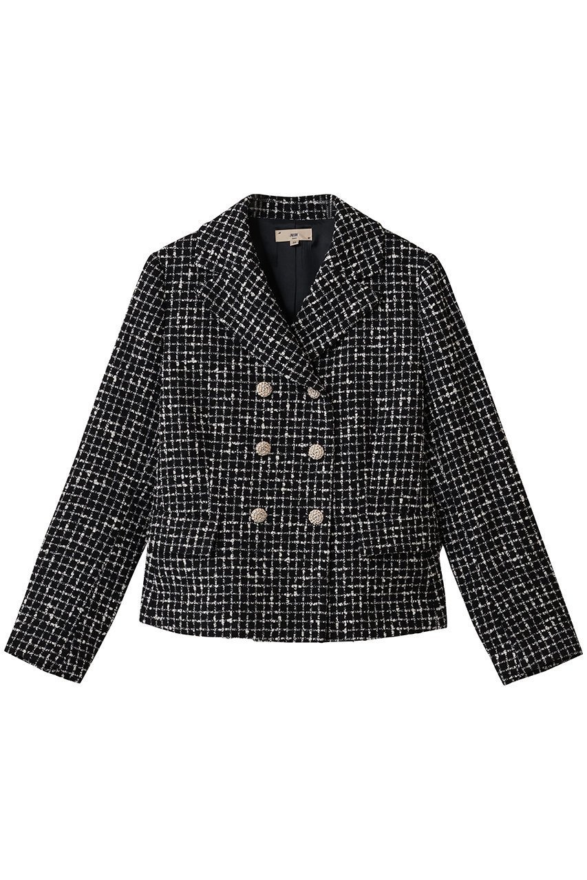【エムダブリュー/MW】のMONOTONE チェック ツイード ショートジャケット インテリア・キッズ・メンズ・レディースファッション・服の通販 founy(ファニー) 　ファッション　Fashion　レディースファッション　Fashion for Women　アウター　Coat / Outerwear Collection　レディースジャケット・軽アウター　Jackets　コンパクト　Compact, Small Size　ショート　Short, Short Length　ジャケット　Jacket, Outerwear　チェック　Check, Plaid, Tartan　ツイード　Twill, Twill Weave　バランス　Balance, Style Balance　モダン　Modern, Contemporary　モノトーン　Monotone, Black and White　エレガント 上品　Elegant　新作・新入荷　New Arrivals / New In　ブラック|ID: prp329100004689511 ipo3291000000033868215