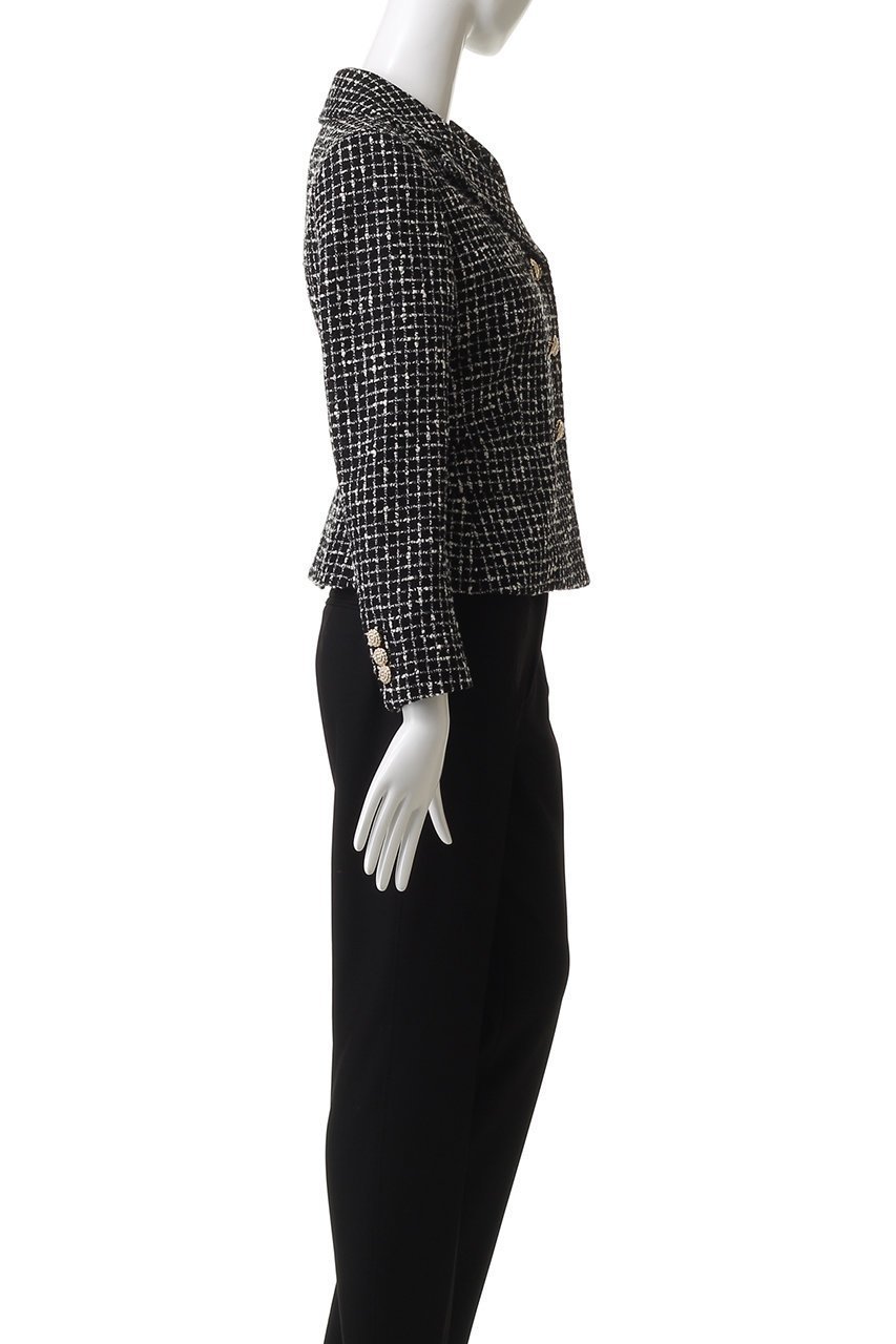 【エムダブリュー/MW】のMONOTONE チェック ツイード ショートジャケット 人気、トレンドファッション・服の通販 founy(ファニー) 　ファッション　Fashion　レディースファッション　Fashion for Women　アウター　Coat / Outerwear Collection　レディースジャケット・軽アウター　Jackets　コンパクト　Compact, Small Size　ショート　Short, Short Length　ジャケット　Jacket, Outerwear　チェック　Check, Plaid, Tartan　ツイード　Twill, Twill Weave　バランス　Balance, Style Balance　モダン　Modern, Contemporary　モノトーン　Monotone, Black and White　エレガント 上品　Elegant　other-3|ID: prp329100004689511 ipo3291000000035695247