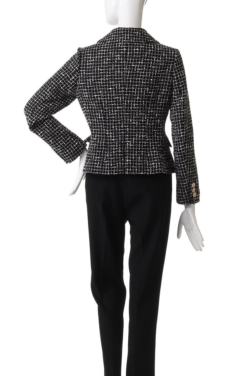 【エムダブリュー/MW】のMONOTONE チェック ツイード ショートジャケット 人気、トレンドファッション・服の通販 founy(ファニー) 　ファッション　Fashion　レディースファッション　Fashion for Women　アウター　Coat / Outerwear Collection　レディースジャケット・軽アウター　Jackets　コンパクト　Compact, Small Size　ショート　Short, Short Length　ジャケット　Jacket, Outerwear　チェック　Check, Plaid, Tartan　ツイード　Twill, Twill Weave　バランス　Balance, Style Balance　モダン　Modern, Contemporary　モノトーン　Monotone, Black and White　エレガント 上品　Elegant　other-4|ID: prp329100004689511 ipo3291000000035695248