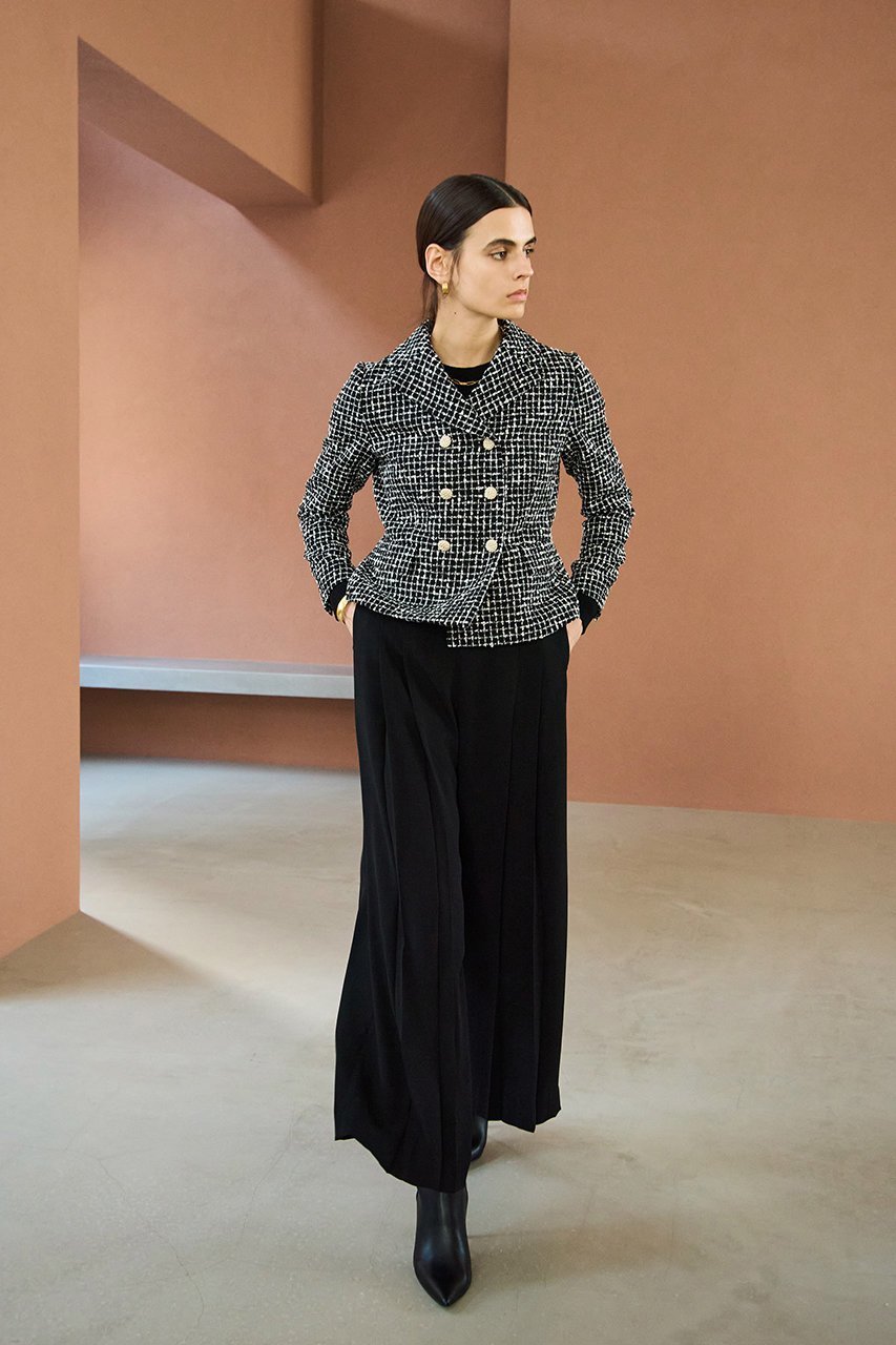 【エムダブリュー/MW】のMONOTONE チェック ツイード ショートジャケット 人気、トレンドファッション・服の通販 founy(ファニー) 　ファッション　Fashion　レディースファッション　Fashion for Women　アウター　Coat / Outerwear Collection　レディースジャケット・軽アウター　Jackets　コンパクト　Compact, Small Size　ショート　Short, Short Length　ジャケット　Jacket, Outerwear　チェック　Check, Plaid, Tartan　ツイード　Twill, Twill Weave　バランス　Balance, Style Balance　モダン　Modern, Contemporary　モノトーン　Monotone, Black and White　エレガント 上品　Elegant　other-8|ID: prp329100004689511 ipo3291000000035695254