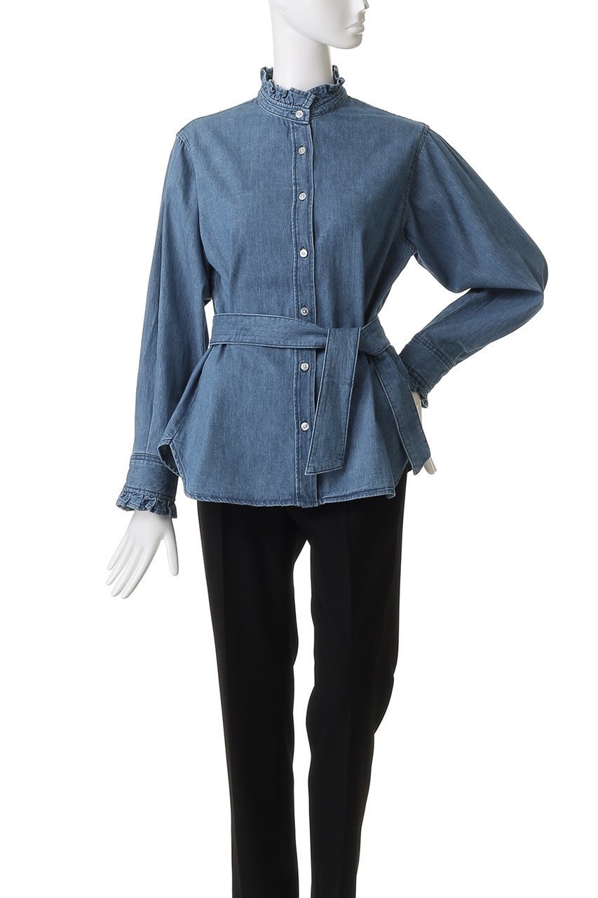 【ヘルシーデニム/Healthy Denim】のSprouts 2wayデニムシャツ 人気、トレンドファッション・服の通販 founy(ファニー) 　ファッション　Fashion　レディースファッション　Fashion for Women　トップス・カットソー　Cut & Sew Tops　シャツ・ブラウス・オフィスカジュアル　Elegant Blouses & Button-Ups　スリーブ　Sleeve, Long Sleeve / Short Sleeve　デニム　Denim, Jeans Material　フリル　Frill, Ruffle　ロング　Long, Long-Length　新作・新入荷　New Arrivals / New In　other-2|ID: prp329100004689539 ipo3291000000033868554