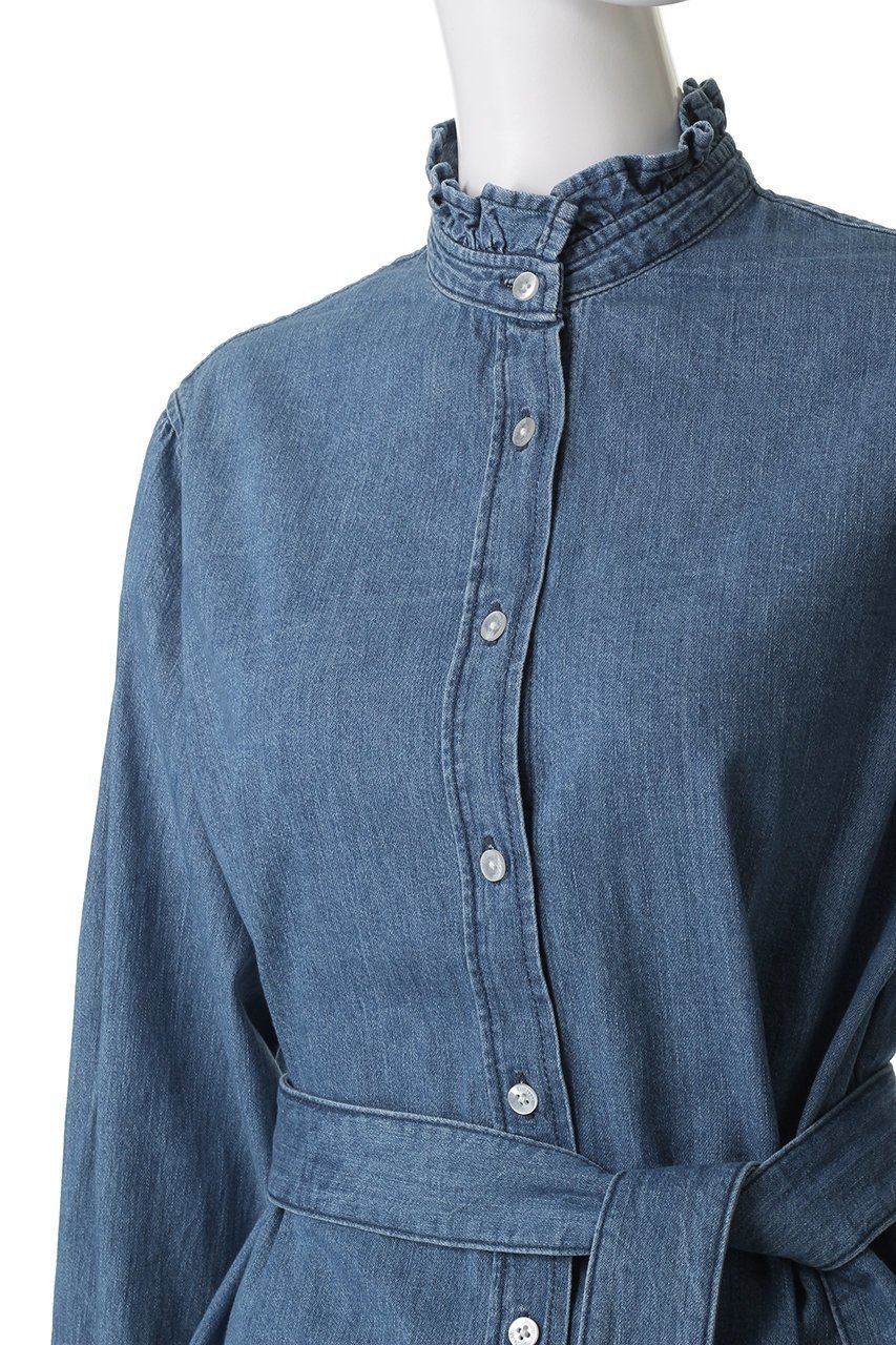 【ヘルシーデニム/Healthy Denim】のSprouts 2wayデニムシャツ 人気、トレンドファッション・服の通販 founy(ファニー) 　ファッション　Fashion　レディースファッション　Fashion for Women　トップス・カットソー　Cut & Sew Tops　シャツ・ブラウス・オフィスカジュアル　Elegant Blouses & Button-Ups　スリーブ　Sleeve, Long Sleeve / Short Sleeve　デニム　Denim, Jeans Material　フリル　Frill, Ruffle　ロング　Long, Long-Length　新作・新入荷　New Arrivals / New In　other-5|ID: prp329100004689539 ipo3291000000033868557