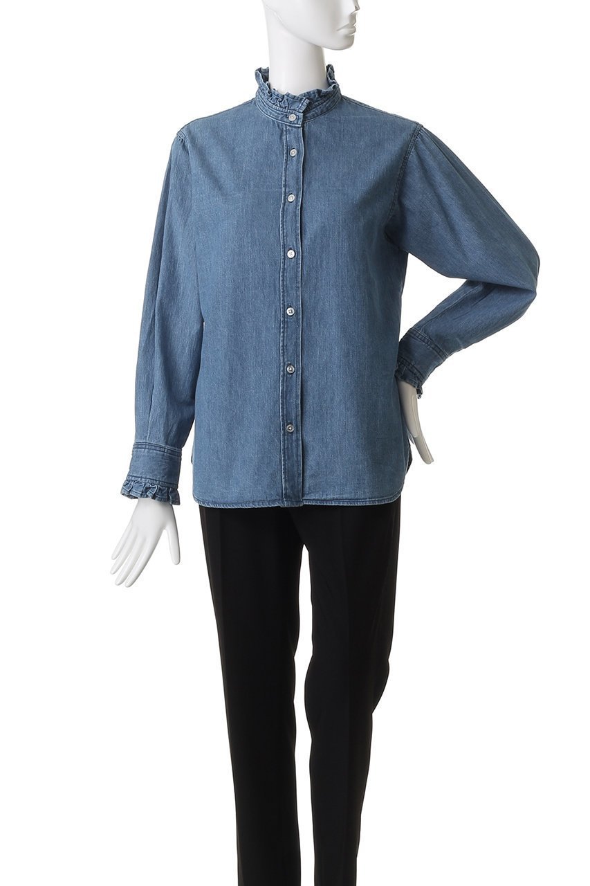 【ヘルシーデニム/Healthy Denim】のSprouts 2wayデニムシャツ 人気、トレンドファッション・服の通販 founy(ファニー) 　ファッション　Fashion　レディースファッション　Fashion for Women　トップス・カットソー　Cut & Sew Tops　シャツ・ブラウス・オフィスカジュアル　Elegant Blouses & Button-Ups　スリーブ　Sleeve, Long Sleeve / Short Sleeve　デニム　Denim, Jeans Material　フリル　Frill, Ruffle　ロング　Long, Long-Length　新作・新入荷　New Arrivals / New In　other-6|ID: prp329100004689539 ipo3291000000033868558