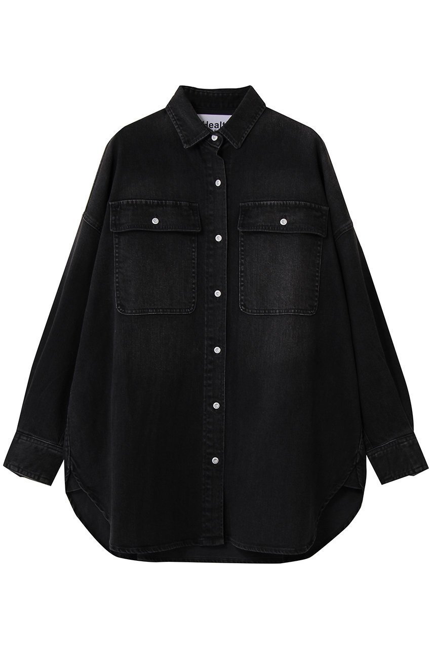 【ヘルシーデニム/Healthy Denim】のAlmond スーパービッグデニムシャツ インテリア・キッズ・メンズ・レディースファッション・服の通販 founy(ファニー) 　ファッション　Fashion　レディースファッション　Fashion for Women　トップス・カットソー　Cut & Sew Tops　シャツ・ブラウス・オフィスカジュアル　Elegant Blouses & Button-Ups　スリーブ　Sleeve, Long Sleeve / Short Sleeve　デニム　Denim, Jeans Material　ビッグ　Big, Oversized　フロント　Front, Front Design　ルーズ　Loose, Oversized　ロング　Long, Long-Length　新作・新入荷　New Arrivals / New In　Deep Black Used|ID: prp329100004689542 ipo3291000000033868573