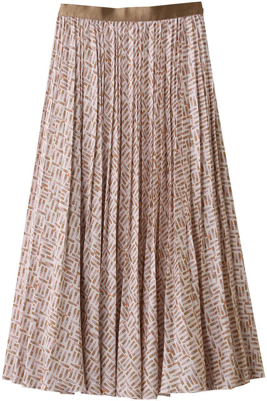 【アナイ/ANAYI】のリッププリントプリーツ スカート インテリア・キッズ・メンズ・レディースファッション・服の通販 founy(ファニー) 　ファッション　Fashion　レディースファッション　Fashion for Women　スカート　Skirts　プリーツスカート / 上品フェミニンスタイル　Pleated Skirts　ロングスカート　Long Skirts / Maxi & Midi Skirts　おすすめ　Recommended / Our Picks　サテン　Satin, Glossy Fabric　プリント　Print, Printed Pattern　プリーツ　Pleats, Pleated　モチーフ　Motif, Design Theme　ロング　Long, Long-Length　ベージュ|ID: prp329100004691414 ipo3291000000034241800