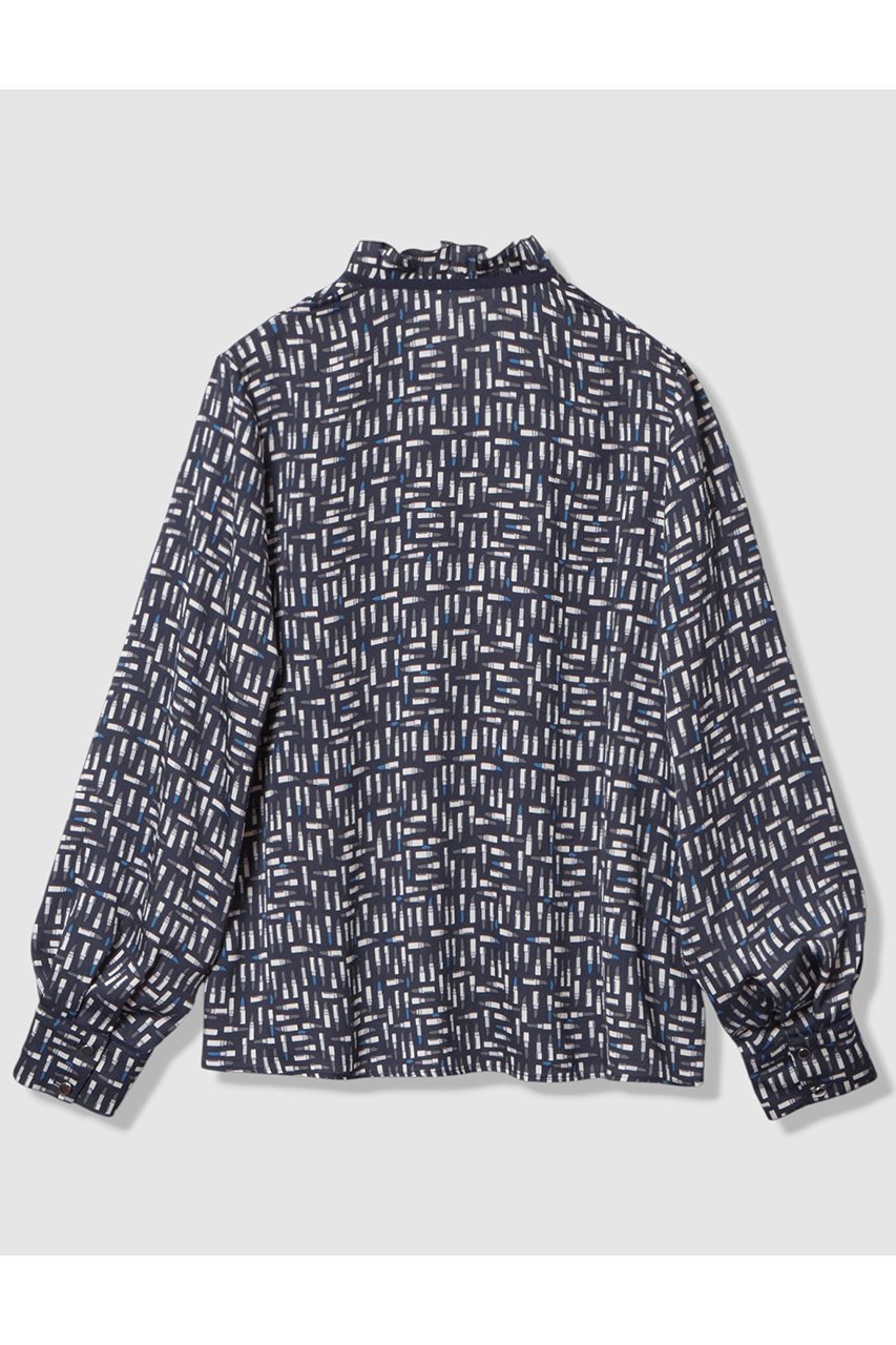 【アナイ/ANAYI】のリッププリントフリルネック ブラウス 人気、トレンドファッション・服の通販 founy(ファニー) 　ファッション　Fashion　レディースファッション　Fashion for Women　トップス・カットソー　Cut & Sew Tops　シャツ・ブラウス・オフィスカジュアル　Elegant Blouses & Button-Ups　おすすめ　Recommended / Our Picks　サテン　Satin, Glossy Fabric　スリーブ　Sleeve, Long Sleeve / Short Sleeve　フリル　Frill, Ruffle　プリント　Print, Printed Pattern　プリーツ　Pleats, Pleated　メタル　Metal, Metal Parts　モチーフ　Motif, Design Theme　リボン　Ribbon, Bow　ロング　Long, Long-Length　新作・新入荷　New Arrivals / New In　無地　Plain, Solid Color　other-2|ID: prp329100004691415 ipo3291000000033877972