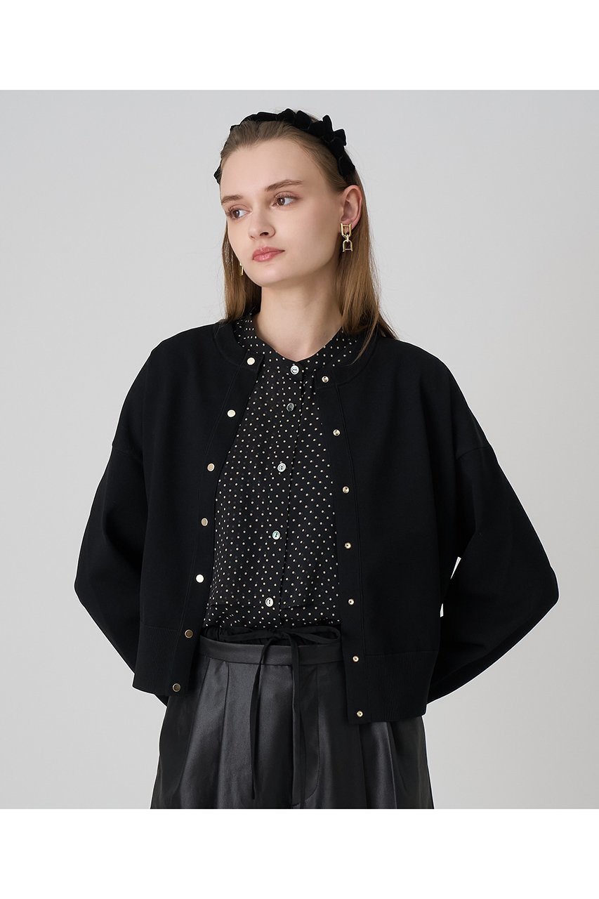 【アナイ/ANAYI】のドット釦ブルゾン カーディガン 人気、トレンドファッション・服の通販 founy(ファニー) 　ファッション　Fashion　レディースファッション　Fashion for Women　トップス・カットソー　Cut & Sew Tops　ニット　Knit Tops & Sweaters　カーディガン・羽織り　Layered Style Cardigans　なめらか　Smooth, Silky Texture　カーディガン　Cardigan, Knitwear　ショルダー　Shoulder, Shoulder Strap　ドット　Polka Dot, Dot Pattern　ドロップ　Drop Shoulder, Dropped Style　フロント　Front, Front Design　ブルゾン　Blouson, Bomber Jacket　ワイド　Wide, Wide Fit　新作・新入荷　New Arrivals / New In　other-8|ID: prp329100004691416 ipo3291000000033877989