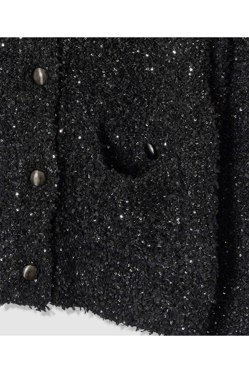 【アナイ/ANAYI】のスパンコールモールクルー カーディガン 人気、トレンドファッション・服の通販 founy(ファニー) 　ファッション　Fashion　レディースファッション　Fashion for Women　トップス・カットソー　Cut & Sew Tops　ニット　Knit Tops & Sweaters　カーディガン・羽織り　Layered Style Cardigans　イタリア　Italy　エレガント 上品　Elegant　カーディガン　Cardigan, Knitwear　シルバー　Silver, Metallic Silver　スパンコール　Sequins, Sequin Embellishment　トレンド　Trend, Trending Now　ペーパー　Paper, Kraft Paper　ポケット　Pocket, Pocket Detail　メタル　Metal, Metal Parts　今季　This Season, Current Season　定番　Standard, Basic Item　新作・新入荷　New Arrivals / New In　other-4|ID: prp329100004691417 ipo3291000000033877996