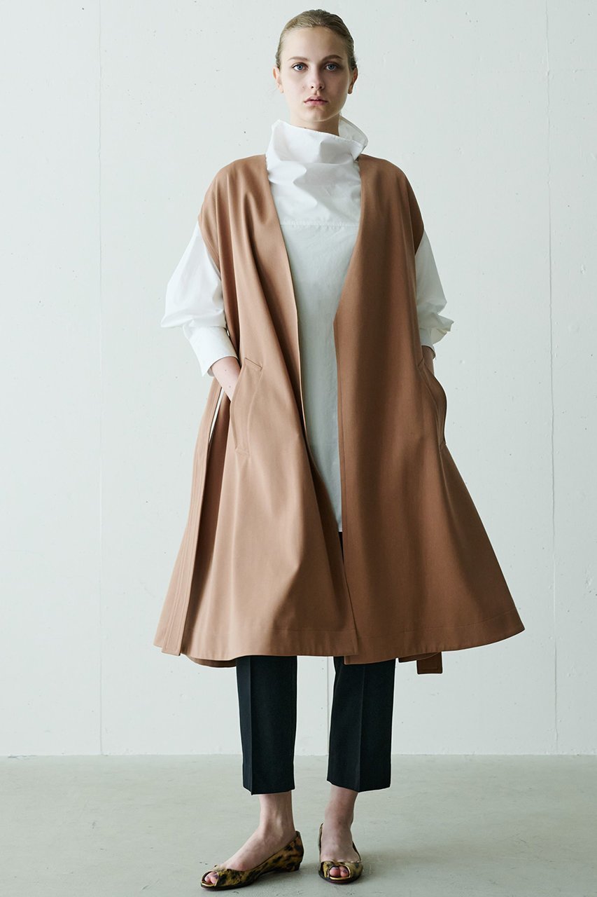 【ジェイドット/j.】のヴァージンウール混ツイルジレコート 人気、トレンドファッション・服の通販 founy(ファニー)  ファッション Fashion レディースファッション Fashion for Women アウター Coat / Outerwear Collection コート・ロングコート・ピーコート Long Coats, Peacoats & More なめらか Smooth, Silky Texture ガウン Gown, Robe ツイル Twist, Twisted Detail ロング Long, Long-Length other-8|ID: prp329100004691426 ipo3291000000034017242