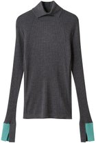 【チノ/CINOH】のタートル ネック タイト ニット チャコールグレー/ターコイズ|ID:prp329100004691433